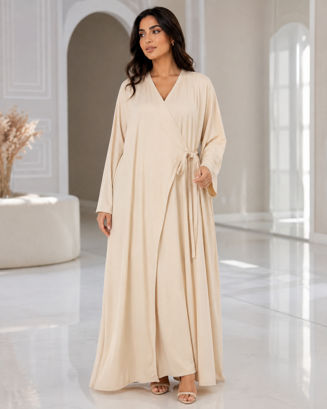 Ivory Draped Elegance