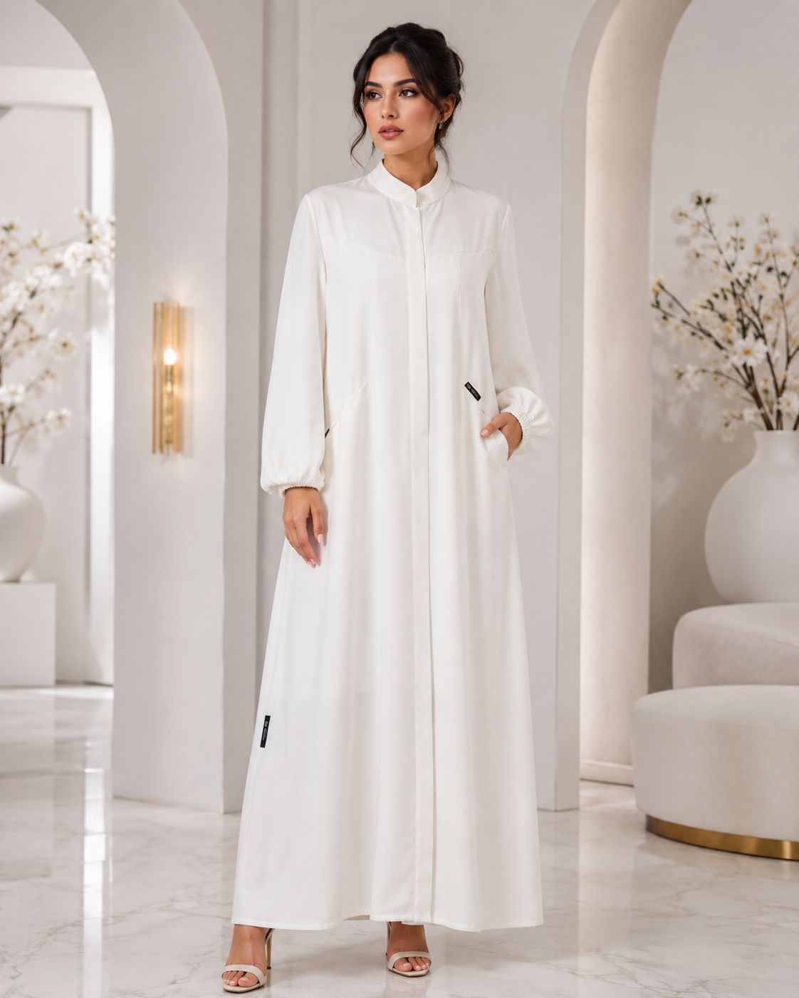 Ivory White Abaya