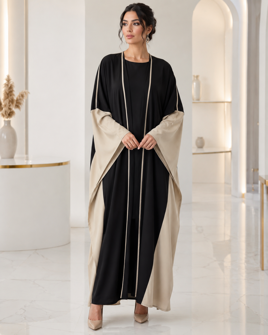 Noir Ivory Abaya