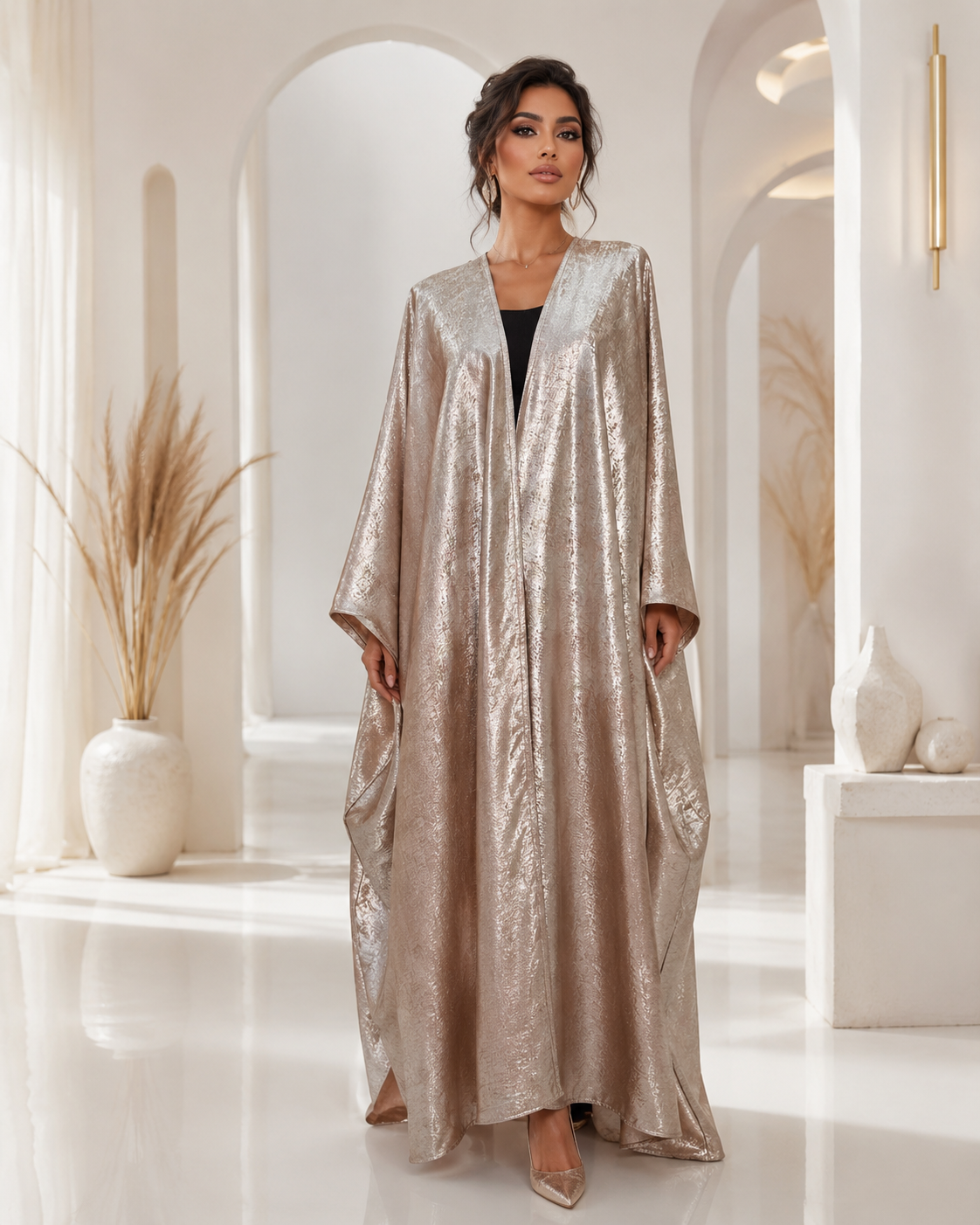 Lustrous Champagne Abaya