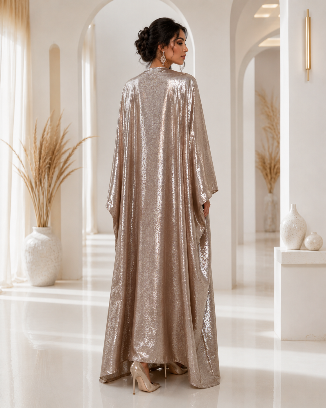 Lustrous Champagne Abaya